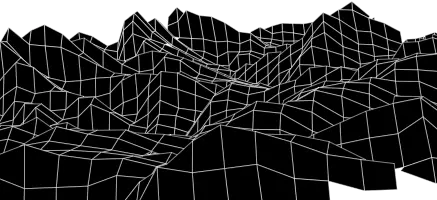 Line drawing of mountains